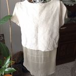 ZARA sheer underlay cream short sleeve top size L Photo 3