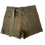 Veronica Beard East Tie-Waist Stretch-Cotton Shorts Amy Green Size 30 / 10 Photo 3