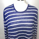 Chaser CHASOR Boxy Flow Pullover Sweater Sapphire Blue White Striped NWT Women's Size M Photo 3