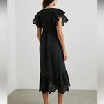 Rails Clementine Black Eyelet Ruffle Sleeve Smocked Midi Dress XS Photo 1