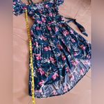 Xhilaration  Floral Shoulder Off Dress, Size M Open , Tie One Button Summer Beach Photo 7