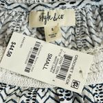 Style & Co Small Top Crochet Accent Cap Sleeve Scoop Neck Chevron Lightweight Photo 5