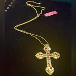 Betsey Johnson Betsy Johnson Rhinestone Cross Chunky Statement Necklace Gold Tone Chain NWT Photo 6