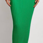 Meshki Green Crystal Stretch Ribbed Bodycon Midaxi Pencil Skirt Size XS Photo 0