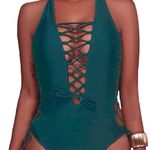 Holipick Women Sexy One Piece Swimsuit Lace up Monokini Plunge Backless Criss Cross Bathing Suit Swimwear Photo 0
