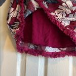 Skies Are Blue  | Maroon & White Hawaiian Print Skirt Lined Size Large w/ Pockets Photo 1