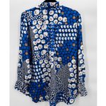 Chico's Size 2 12 14 Multicolor Abstract Animal Print Button Down Shirt Top Photo 1