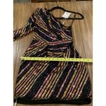 SELF PORTRAIT Stripe Sequin asymmetric one shoulder Mini Dress size 0 NWT Black Photo 7