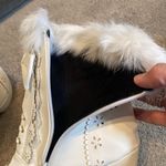 Women’s White Chunky High Heeled Boots Faux Fur Trim Size 39EU (8.5 US) NEW Photo 9