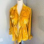 Cinq à Sept Mathieu Velvet Utility Jacket in Sunflower, Size Medium, EXCELLENT Gold Photo 4