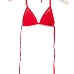 Kendall + Kylie Triangle Mesh Trim Bikini Top Red Photo 2