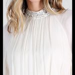 NIKIBIKI NEW Cream Angel Wing Jeweled Neckline Romper Photo 2