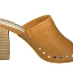 Diba True NWOT Women’s Twin Crest Leather Heeled Mules Tan Size 8 Photo 3