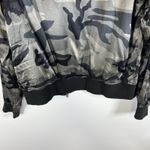 MARRAKECH Evereve Women's Satin Full Zip Elastic Waist Camo Bomber Jacket Size M Green Size M Photo 9