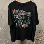 Harley Davidson Vintage 3D Emblem 1989 Made in Australia Black Biker T-Shirt XL Photo 0