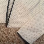 H&M PICOT-TRIMMED POINTELLE-KNIT CARDIGAN XS Cream Blacm Photo 3