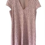 ZARA Women’s Soft Pink Lace V-neck Mini Dress in Size Small Photo 1