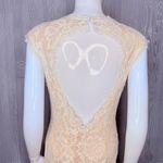 Betsy and Adam Betsy Adam white / cream lace rhinestone long cap sleeve wedding dress formal 10 Photo 5