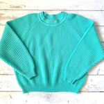 Women’s L/G Knit Chunky Sweater Teal Pastel Blue Size Large Vintage Label Photo 0