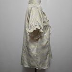 East 5th  Island Yellow Stripe Satin Ruffle Blouse Size 18 Photo 3