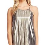 CeCe silver metallic shift party dress high neck women’s Size XSmall Photo 6