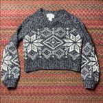 Ruby Moon  GREY & WHITE WOOL BLEND CROP SWEATER Photo 0