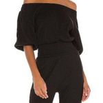 Majorelle  Faye Ribbed Off Shoulder Jumpsuit in Black Size M Photo 11