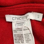 Chico's Red Sweater Poncho with Black Lace Trim NWT Size Small/Medium Red Poncho Photo 6