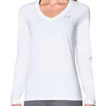 Under Armour Women's V-Neck White Long Sleeve Tee Photo 0