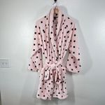 Victoria's Secret  Pink Polka Dot Plush Fleece Robe XL XXL Belted Lounge Cozy‎ Photo 2