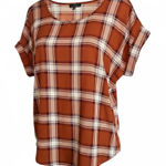 New Glory  Rust and White Plaid Blouse Photo 0