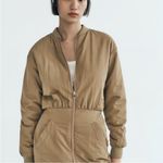 ZARA  Olive Bomber Dress Jacket Coat Size Small Photo 1