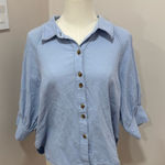 Mustard Seed  Blue Button‎ Up Shirt Large Photo 0