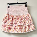 NWT Allison New York Cleo High Waisted Smocked Mini Skirt White Multi Women's S Photo 2