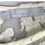 ZARA Floral Embroidered Sheer Cotton Blouse Top Romantic Key Hole Back S Cream Photo 5