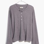 Madewell Heathered Gray Thermal Henley Tee Size Large Photo 2