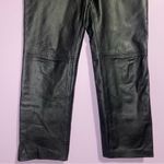 Tommy Hilfiger Y2K Black Leather Pants Women Size 4S Straight Leg Rodeo Western Photo 2
