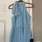 Mac Duggal Blue High Neck Chiffon Gown Dress NWT Photo 6