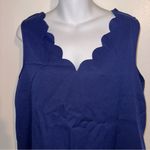 SheIn Clasi Solid Scallop Trim Sleeveless Blue Business Casual Dress Top Photo 10