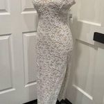Windsor NWT WEDDING PROM COCKTAIL HIGH SIDE SLIT NUDE AND WHITE LACE GOWN Photo 0