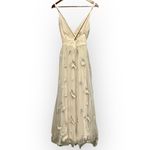 Lulu's Lorenzo Beige Embroidered Maxi Dress Cream Floral Dress Wedding Size M Photo 4