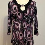 Zoey & Beth Purple Whimsygoth Gemstone Blouse Size L Black Photo 0