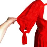 Cinq à Sept Red Puff Sleeve Babydoll Mini Dress M | Festive Holiday Party Resort Size M Photo 4