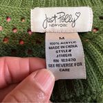 Olive Green Star Knit Sweater pit to pit 21", length 20 1/2" Size M Photo 2