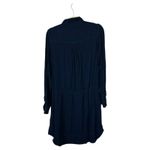Cloth & Stone ANTHROPOLOGIE Navy Button Down Shirt Dress Casual Size Large Tunic Photo 2