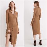 Madewell 💕💕 Long Sleeve Button-Front Midi Shirtdress ~ Kraft Brown XXS NWT Photo 1