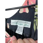 Pineapple Moon Gray Floral Silk Maxi Sleeveless Dress Vintage Pink Green Small Photo 3