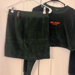 Milano Olive and Orange wording RibbedTop and skirt Green Size L Photo 3