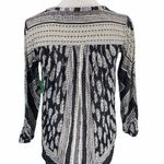 Lucky Brand Linen Blend Boho Paisley Print Flowy Button Down Blouse Photo 6