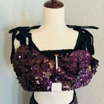 Free People Star Bright Sequin Two-Piece Crop Top & Midi Skirt, Lilac, Sz 4, NWT Photo 8